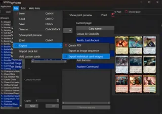MTGProxyPrinter: Export individual card images