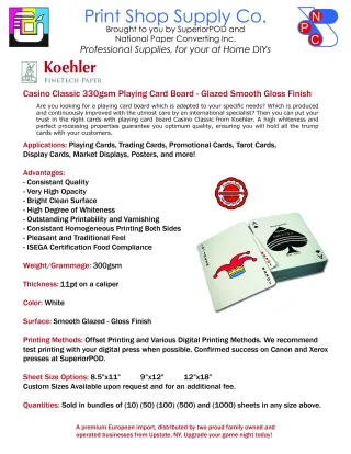 Koehler Black Core Card Stock